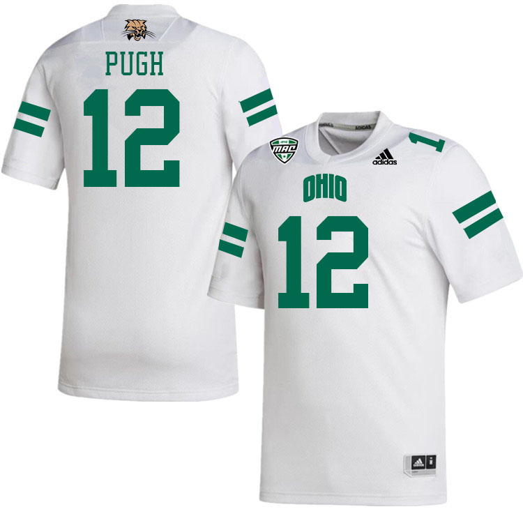 Ohio Bobcats #12 Eian Pugh College Football Jerseys Stitched-White